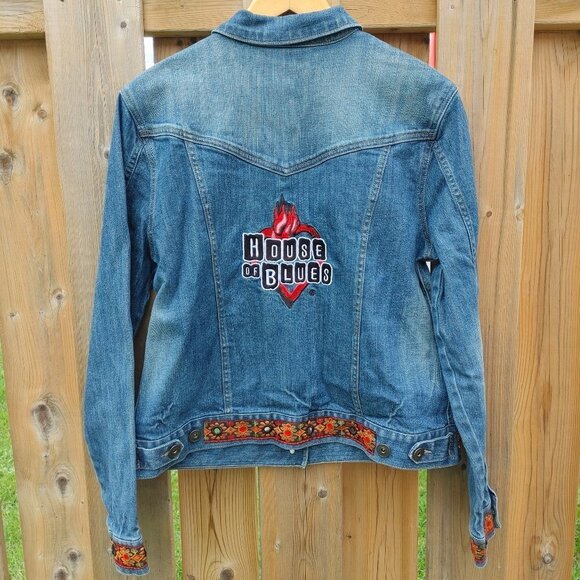 RARE House of Blues Denim Jacket Boho XL - Picture 3 of 8
